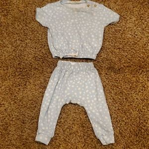 Jessica Simpson 12months blue and white polka dot 2 piece